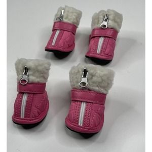 NWT Bond & Co. Set of 4 Pink Pet Puppy Small Dog Shoes